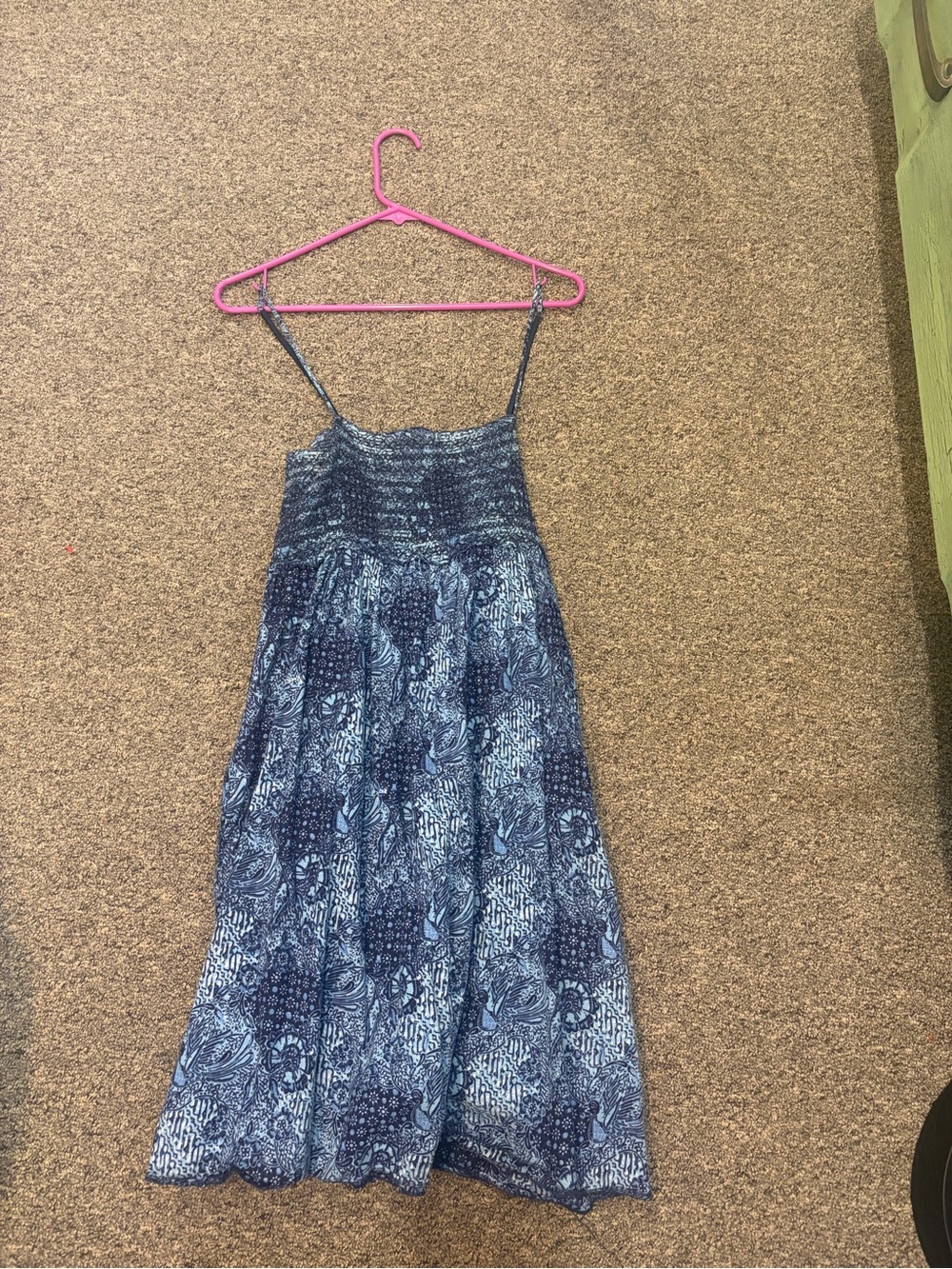Anthropologie Bluebird print babydoll dress